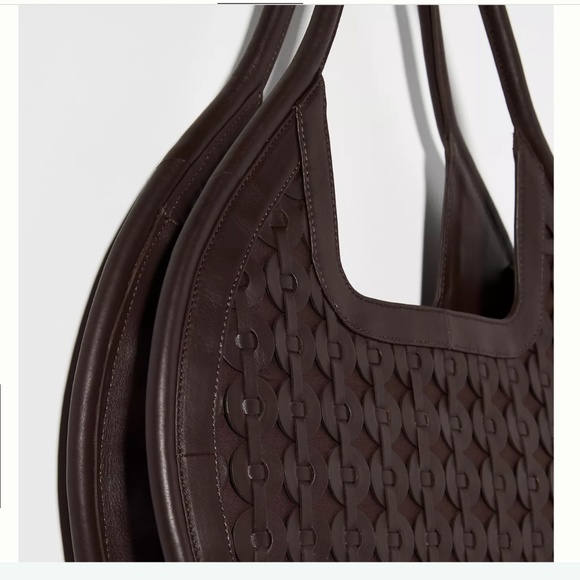 Anthropologie Circle Gusset Tote Chocolate NWT $178 - Picture 8 of 12